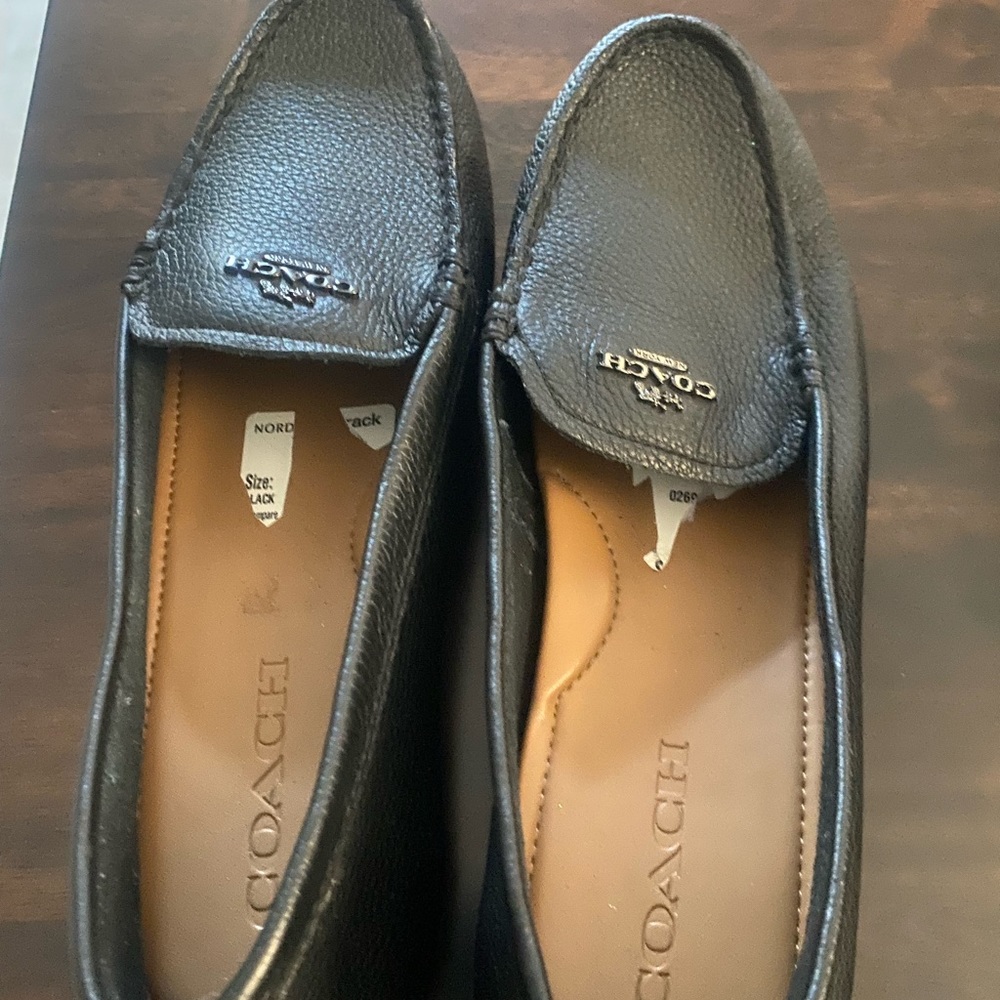 Coach loafers never worn in black grain leather